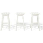 Tabourets de comptoir ronds d'extérieur Polytrends Laguna HDPE tous temps 24 pouces (ensemble de 3)