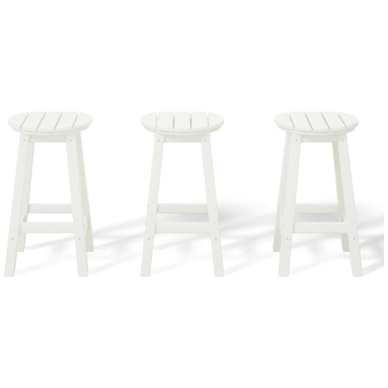Tabourets de comptoir ronds d'extérieur Polytrends Laguna HDPE tous temps 24 pouces (ensemble de 3)