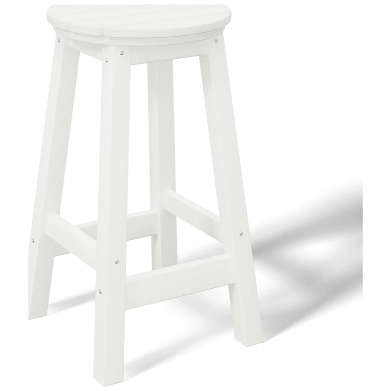 Tabourets de comptoir ronds d'extérieur Polytrends Laguna HDPE tous temps 24 pouces (ensemble de 3)