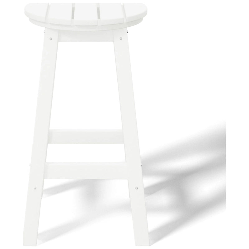 Tabourets de comptoir ronds d'extérieur Polytrends Laguna HDPE tous temps 24 pouces (ensemble de 3)