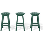 Tabourets de comptoir ronds d'extérieur Polytrends Laguna HDPE tous temps 24 pouces (ensemble de 3)