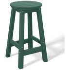 Tabourets de comptoir ronds d'extérieur Polytrends Laguna HDPE tous temps 24 pouces (ensemble de 3)