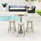 Tabourets de comptoir ronds d'extérieur Polytrends Laguna HDPE tous temps 24 pouces (ensemble de 3)