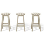Tabourets de comptoir ronds d'extérieur Polytrends Laguna HDPE tous temps 24 pouces (ensemble de 3)