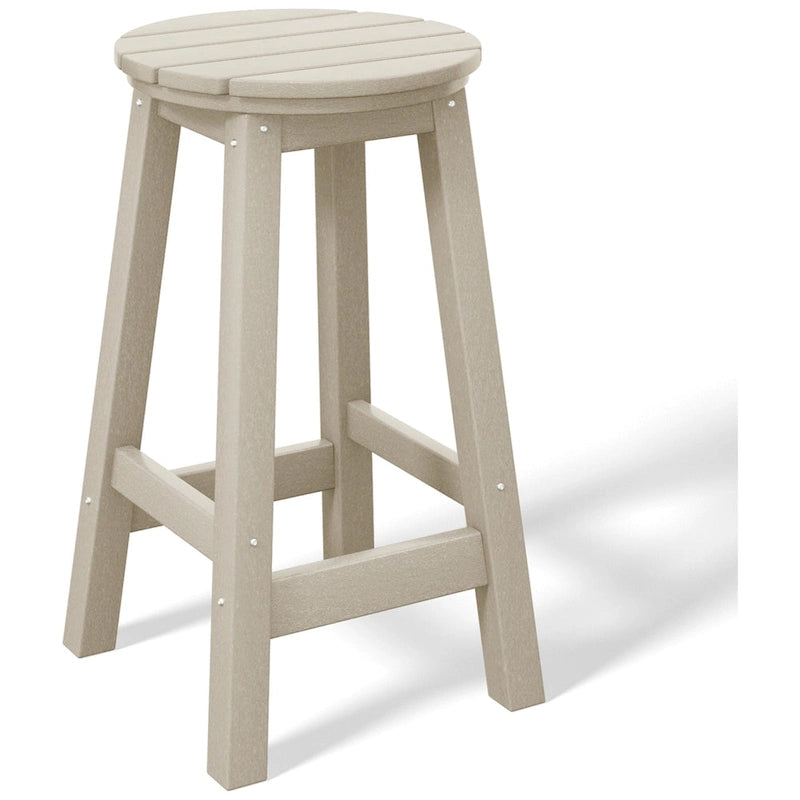 Tabourets de comptoir ronds d'extérieur Polytrends Laguna HDPE tous temps 24 pouces (ensemble de 3)