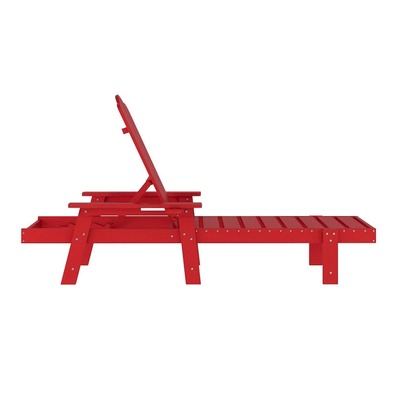 Ensemble de 2 chaises longues commerciales réglables tout temps avec porte-gobelets