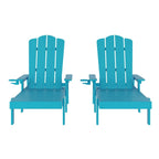 Ensemble de 2 chaises longues commerciales réglables tout temps avec porte-gobelets