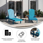 Ensemble de 2 chaises longues commerciales réglables tout temps avec porte-gobelets