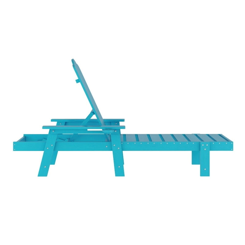 Ensemble de 2 chaises longues commerciales réglables tout temps avec porte-gobelets