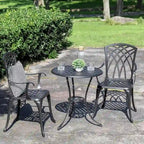 Ensemble table et chaises de bistro en fonte d'aluminium pour patio