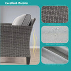 Ensemble de canapé de patio 3 pièces BONOSUKI en rotin gris avec table d'appoint