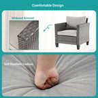 Ensemble de canapé de patio 3 pièces BONOSUKI en rotin gris avec table d'appoint