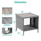 Ensemble de canapé de patio 3 pièces BONOSUKI en rotin gris avec table d'appoint