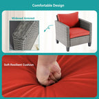 Ensemble de canapé de patio 3 pièces BONOSUKI en rotin gris avec table d'appoint