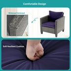 Ensemble de canapé de patio 3 pièces BONOSUKI en rotin gris avec table d'appoint