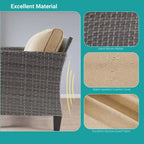 Ensemble de canapé de patio 3 pièces BONOSUKI en rotin gris avec table d'appoint