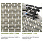 Ensemble de mobilier de patio rond 6 pièces, canapé d'angle d'extérieur avec auvent rétractable, sièges séparés et coussins amovibles