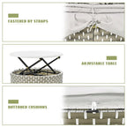 Ensemble de mobilier de patio rond 6 pièces, canapé d'angle d'extérieur avec auvent rétractable, sièges séparés et coussins amovibles