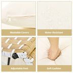 Ensemble de mobilier de patio rond 6 pièces, canapé d'angle d'extérieur avec auvent rétractable, sièges séparés et coussins amovibles