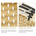 Ensemble de mobilier de patio rond 6 pièces, canapé d'angle d'extérieur avec auvent rétractable, sièges séparés et coussins amovibles