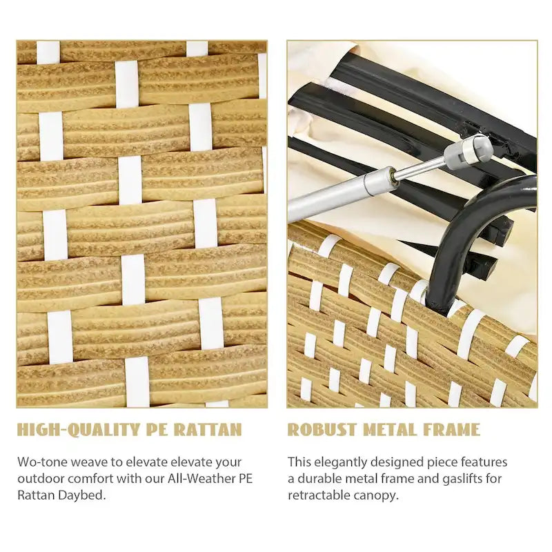 Ensemble de mobilier de patio rond 6 pièces, canapé d'angle d'extérieur avec auvent rétractable, sièges séparés et coussins amovibles