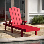 Chaise longue Adirondack réglable pour intérieur et extérieur avec porte-gobelet dépliable