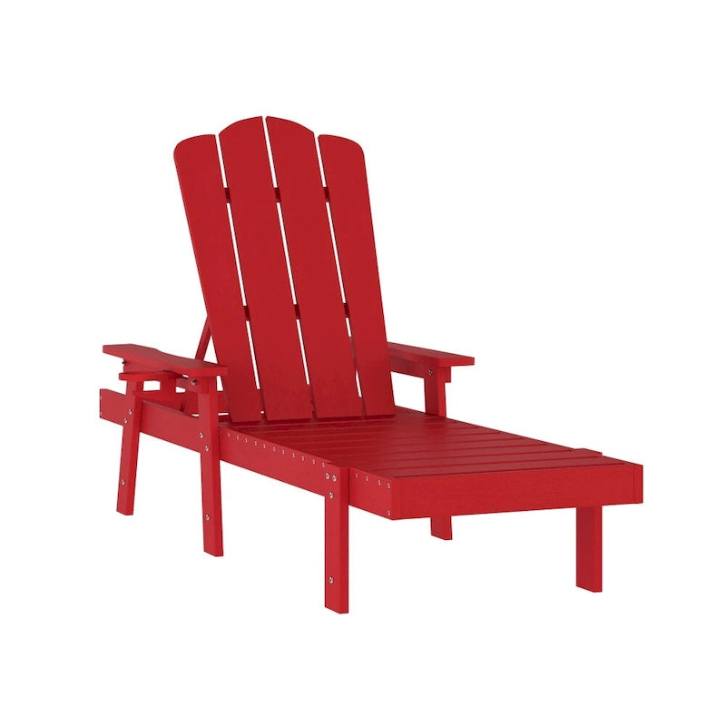 Chaise longue Adirondack réglable pour intérieur et extérieur avec porte-gobelet dépliable