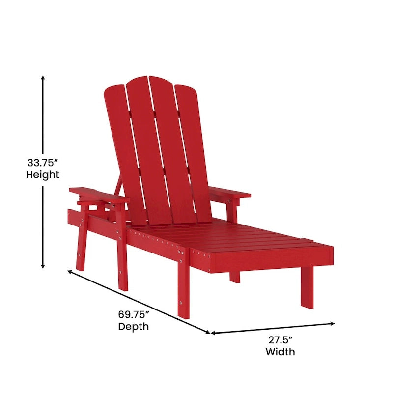 Chaise longue Adirondack réglable pour intérieur et extérieur avec porte-gobelet dépliable