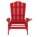 Chaise longue Adirondack réglable pour intérieur et extérieur avec porte-gobelet dépliable