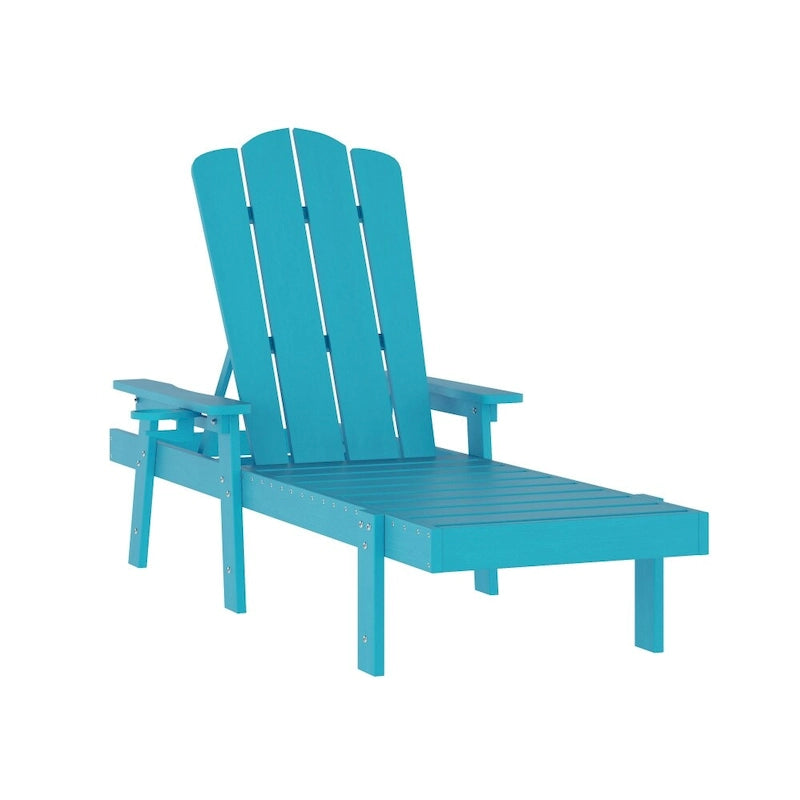 Chaise longue Adirondack réglable pour intérieur et extérieur avec porte-gobelet dépliable
