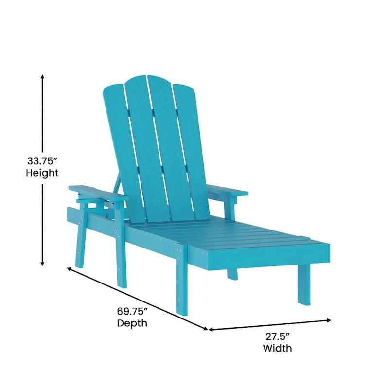 Chaise longue Adirondack réglable pour intérieur et extérieur avec porte-gobelet dépliable