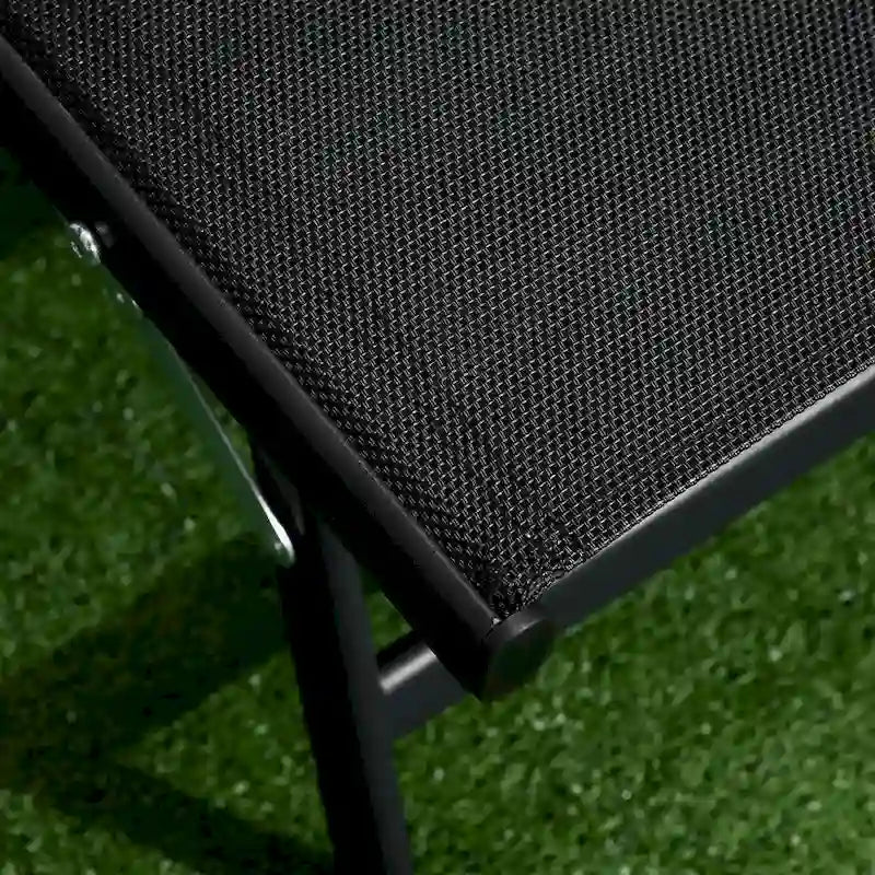 Chaise longue d'extérieur Outsunny, fauteuil de jardin 2 pièces à roulettes, chaise de bronzage avec 5 positions réglables