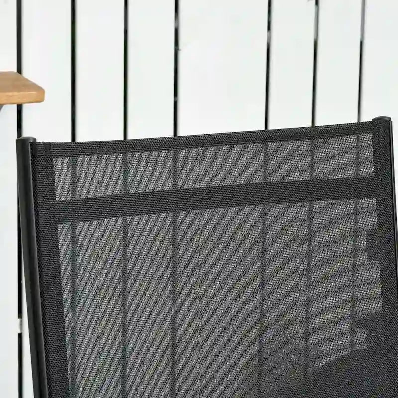 Chaise longue d'extérieur Outsunny, fauteuil de jardin 2 pièces à roulettes, chaise de bronzage avec 5 positions réglables
