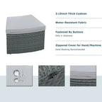 Ensemble de canapé d'extérieur 10 pièces en rotin tressé demi-rond, mobilier de conversation en résine tressée PE, combinaison libre