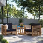Ensemble de patio extérieur 3 pièces en bois de teck Carlsbad
