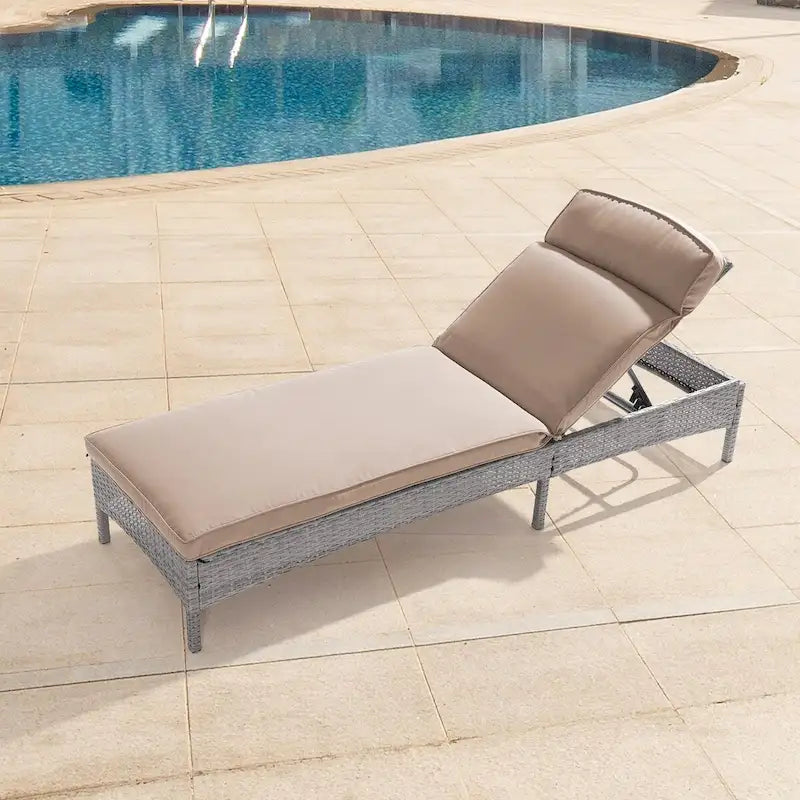 Fauteuil de jardin LIVOOSUN en rotin, coussin déperlant