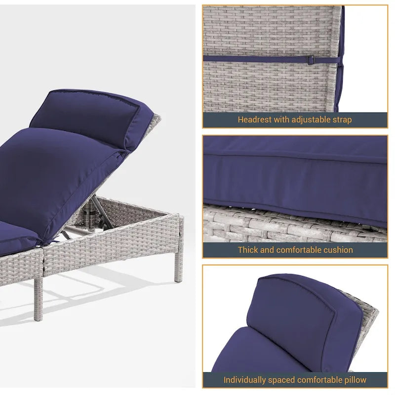 Fauteuil de jardin LIVOOSUN en rotin, coussin déperlant