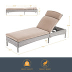 Fauteuil de jardin LIVOOSUN en rotin, coussin déperlant