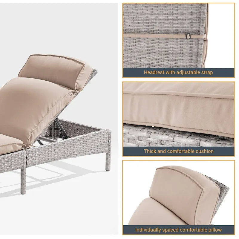 Fauteuil de jardin LIVOOSUN en rotin, coussin déperlant