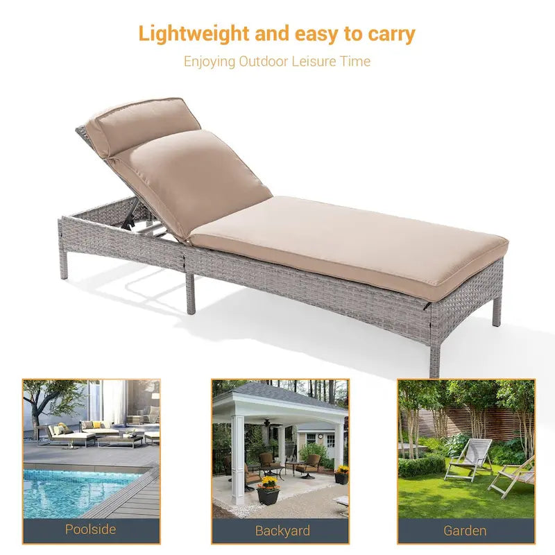 Fauteuil de jardin LIVOOSUN en rotin, coussin déperlant