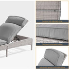 Fauteuil de jardin LIVOOSUN en rotin, coussin déperlant