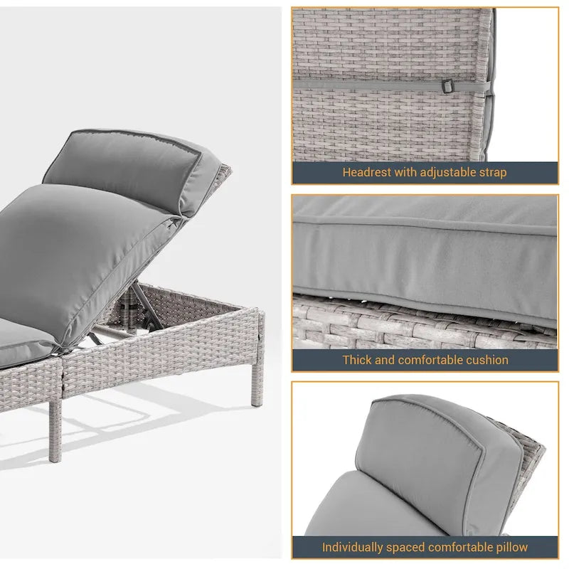 Fauteuil de jardin LIVOOSUN en rotin, coussin déperlant