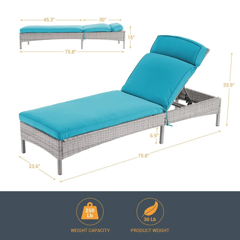 Fauteuil de jardin LIVOOSUN en rotin, coussin déperlant