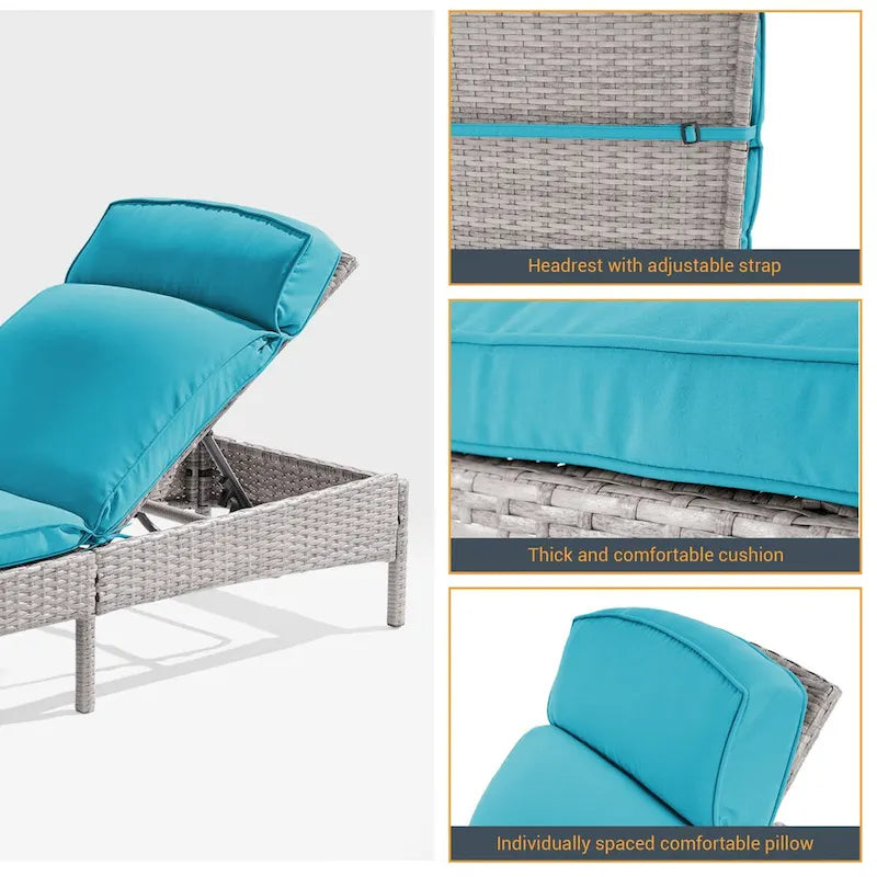 Fauteuil de jardin LIVOOSUN en rotin, coussin déperlant