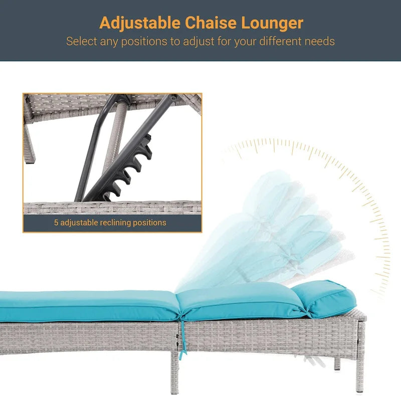 Fauteuil de jardin LIVOOSUN en rotin, coussin déperlant