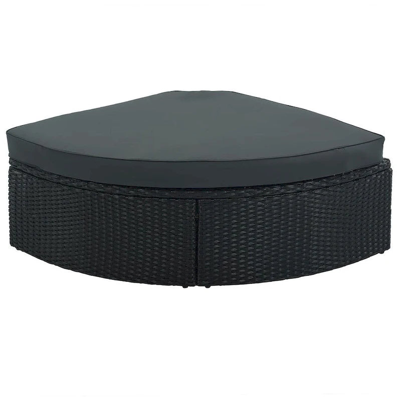 Ensemble de canapés d'extérieur en osier 7 pièces, canapé-lit en rotin