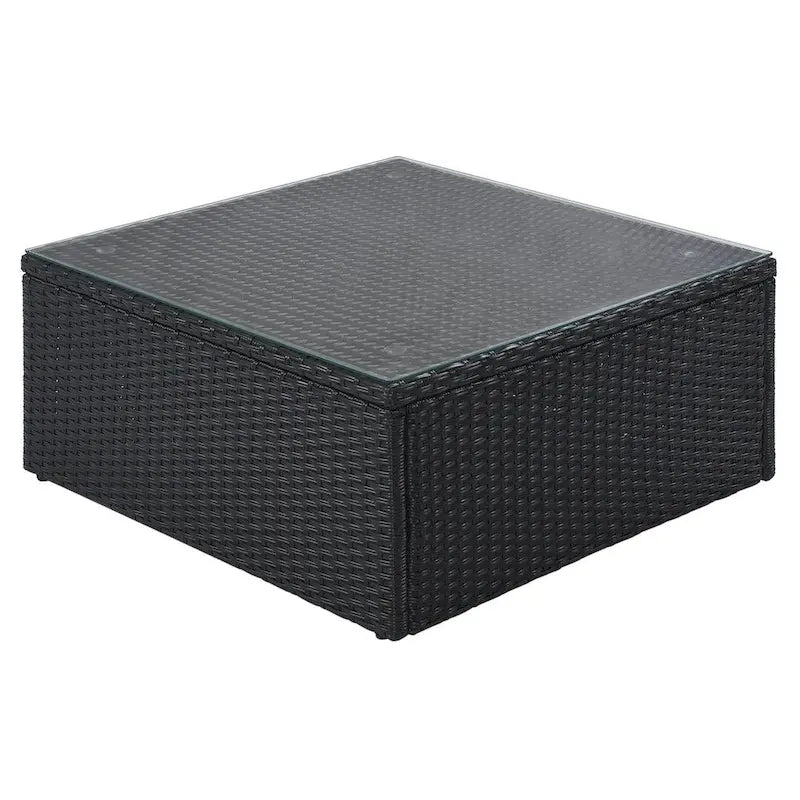 Ensemble de canapés d'extérieur en osier 7 pièces, canapé-lit en rotin