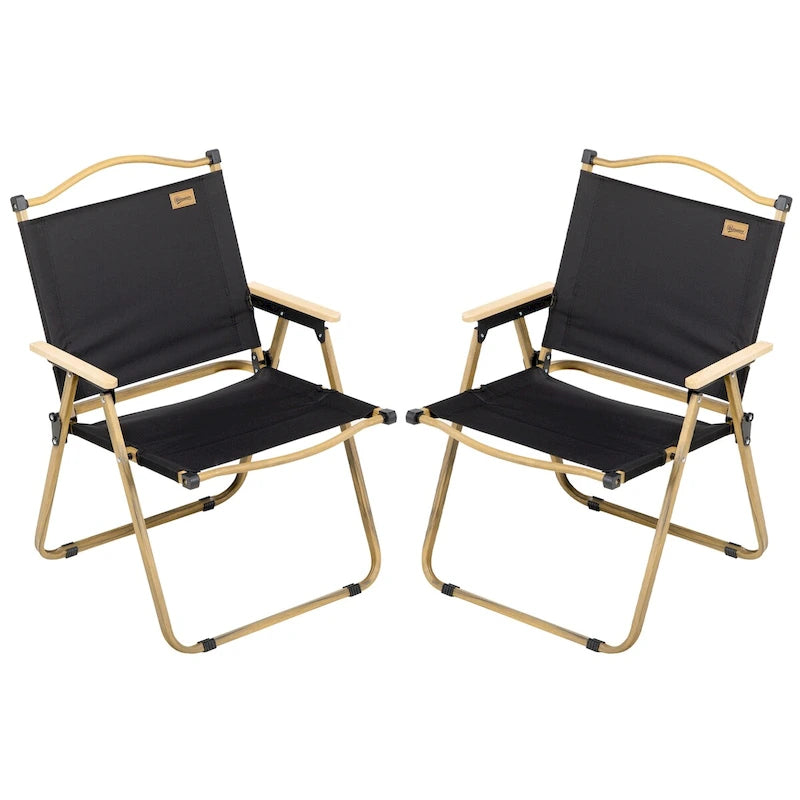 Lot de 2 chaises de camping pliantes, chaises de plage légères et portables, idéales pour les festivals, les pique-niques et la randonnée.