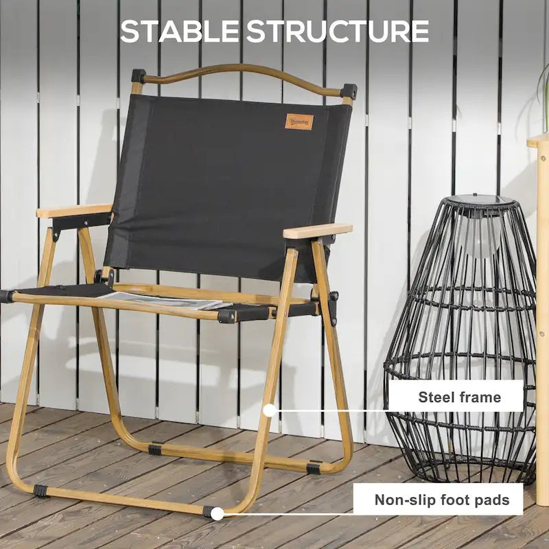 Lot de 2 chaises de camping pliantes, chaises de plage légères et portables, idéales pour les festivals, les pique-niques et la randonnée.