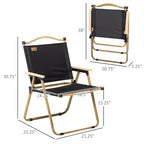 Lot de 2 chaises de camping pliantes, chaises de plage légères et portables, idéales pour les festivals, les pique-niques et la randonnée.
